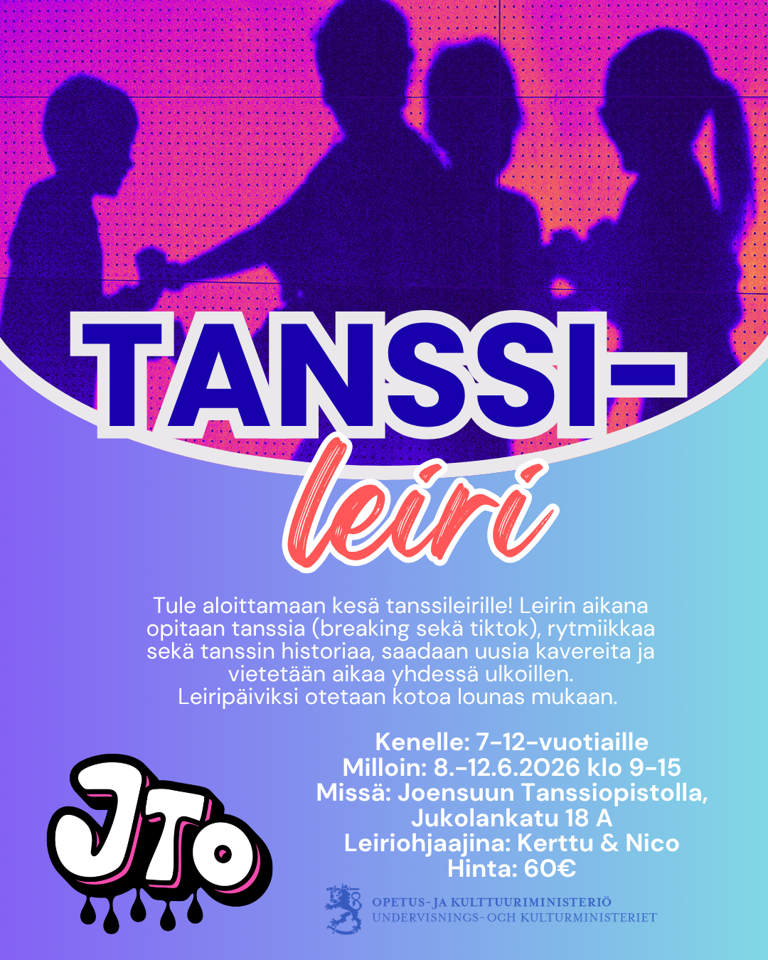 Alakouluikäisten tanssileiri ma-pe 8.-12.2026