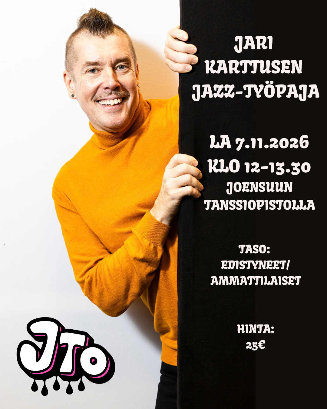 Jari Karttusen Jazztanssin työpaja 7.11.2026 klo 12-13.30
